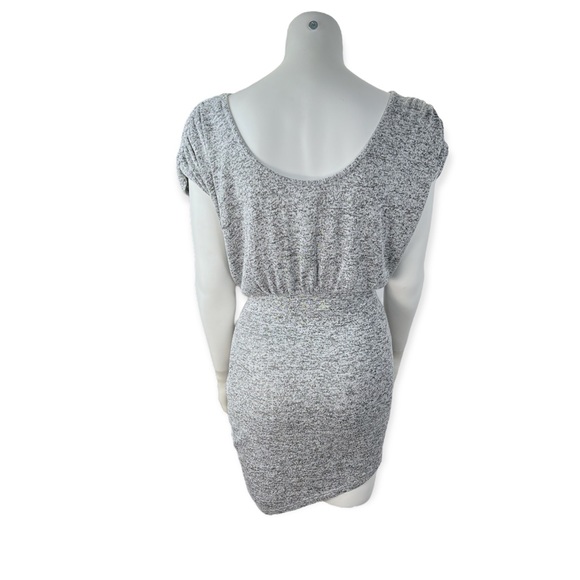 Poetry Gray Slouchy Ruched Draped Shoulders Dress Size L - Picture 7 of 16